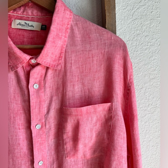 Henri Costa Coastal Rum Punch 100% Linen Button Down sz: Med NWOT - Picture 3 of 8